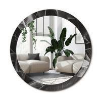 SPIEGEL Rund Ø 90 cm mit Aufdruck - Grau, Glas (90/90/0.4cm) - Wallfluent