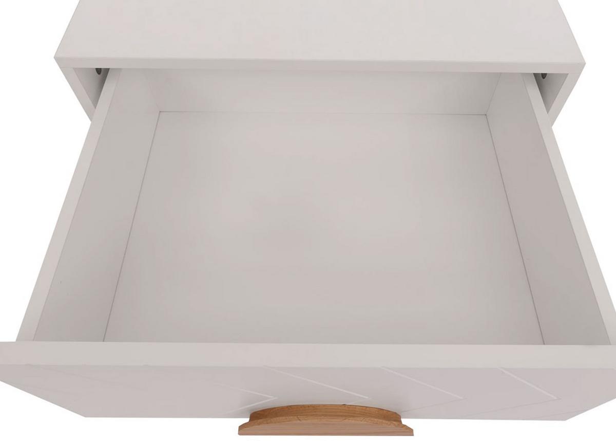 NACHTTISCH rechteckig Weiß - Weiß, Holz (48/55/40cm) - MCW