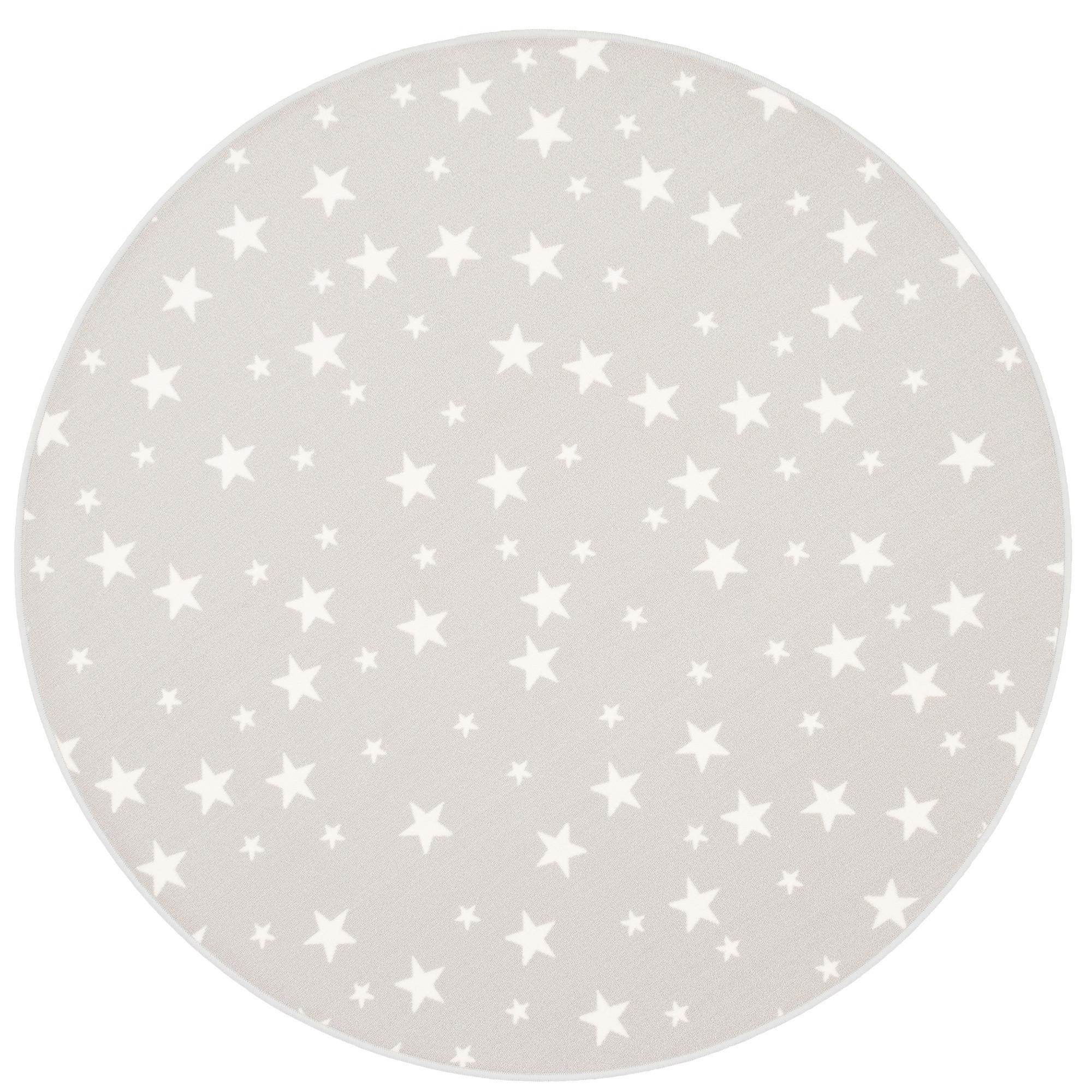 KINDER SPIEL TEPPICH STERNE RUND - Grau, Textil (133/133cm) - Snapstyle