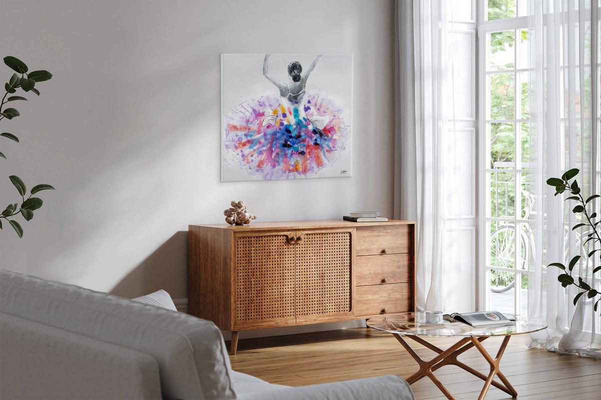 ÖLGEMÄLDE 80/80 cm - Lila/Weiß, Holz/Textil (80/80cm) - KUNSTLOFT