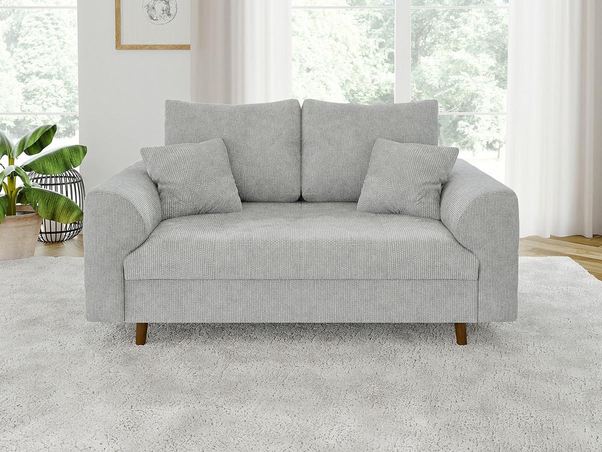 2-SITZER-SOFA Sigurd Hellgrau Chenille - Hellgrau/Braun, Holz/Textil (150/81/93cm) - S-Style Möbel