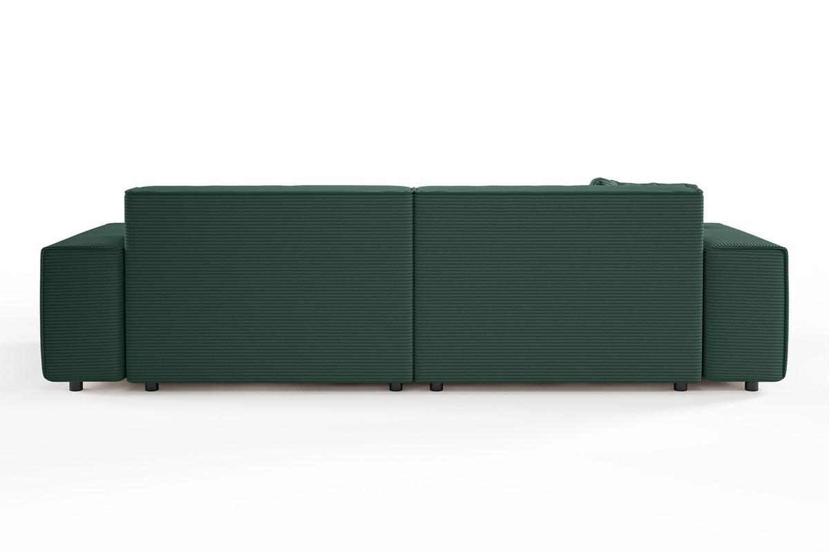 SOFA RANI Smaragdgrün Cord - Smaragdgrün/Schwarz, Kunststoff/Textil (256/71/101cm) - KAWOLA