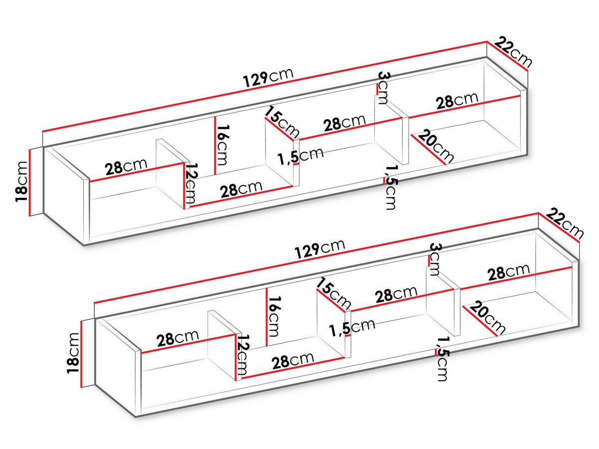 WANDBOARD-SET Sigma SG12 (2 Stück) - Trüffeleichefarben, Holzwerkstoff (129/18/22cm) - MIRJAN24