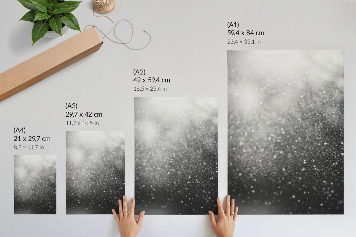 POSTER - 21x29 cm - Soft Structure - Leuchtender Glitzer - Weiß, Textil (21/29.7/0.1cm) - TULUP