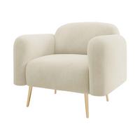 SESSEL Nami 1 - Beige/Goldfarben, Holz/Textil (90/75/71cm) - MIRJAN24