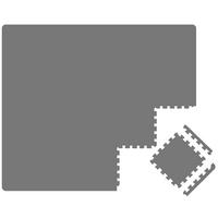 SPIELMATTE mit Rand - 180/90/1 cm Puzzlematte Grau - Grau, Kunststoff (30/30cm) - Littletom