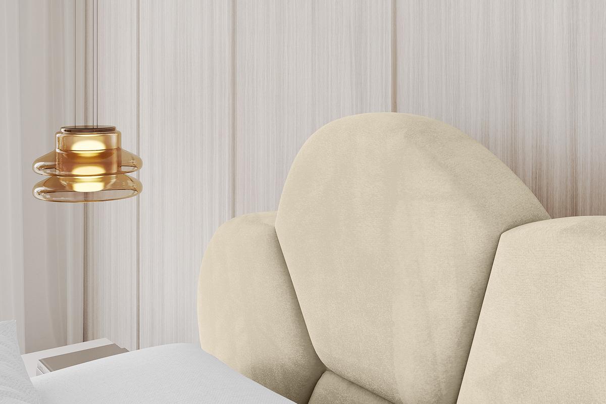 POLSTERBETT mit Bettkasten und Lattenrost, Bett mit Matratze H3/H4 - LANA 180x200 Beige - Ecru, Holzwerkstoff/Textil (180/200cm) - ALTDECOR