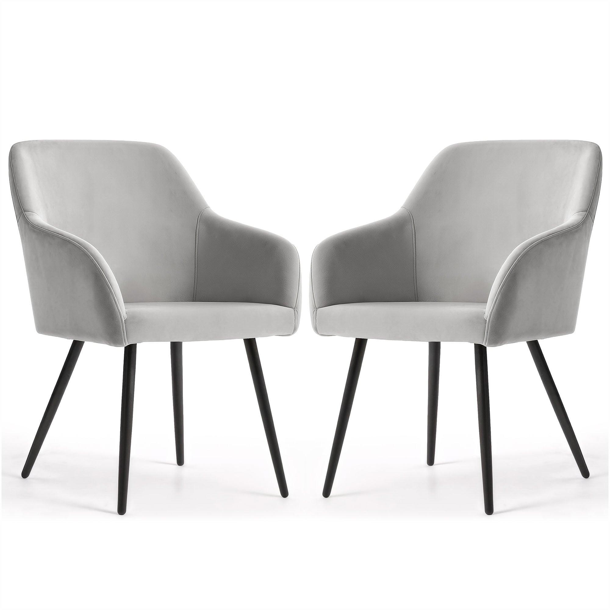POLSTERSTUHL 2er Set, Metallbeine Grau, Schwarz 54,5/83/58 - Schwarz/Grau, Textil (55/83/51cm) - RAUMHIRSCH FURNITURE