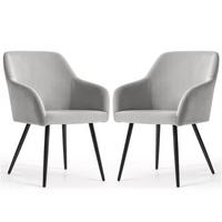 POLSTERSTUHL 2er Set, Metallbeine Grau, Schwarz 54,5/83/58 - Schwarz/Grau, Textil (55/83/51cm) - RAUMHIRSCH FURNITURE