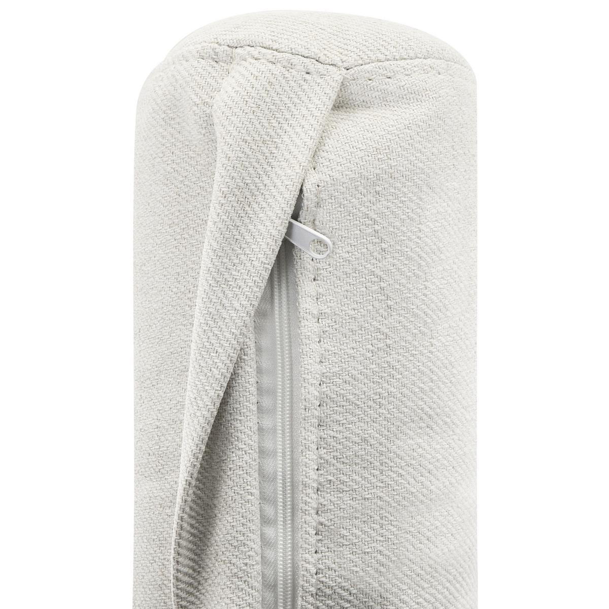 CHAISELONGUE-LINKSSEITIGE Stoff Cremeweiß Yvoire - Creme/Schwarz, Textil (68/72/151cm) - Beliani