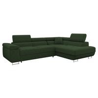 ECKSOFA Torezio Cord, Seite: Rechts - Dunkelgrün, Holz/Textil (274/203cm) - MIRJAN24
