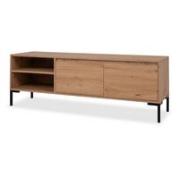 TV-LOWBOARD Eiche Artisan 150 cm, TV Unterteil mit Stauraum - Schwarz/Eiche Artisan, Holzwerkstoff/Metall (150/49/40cm) - Furn.Design