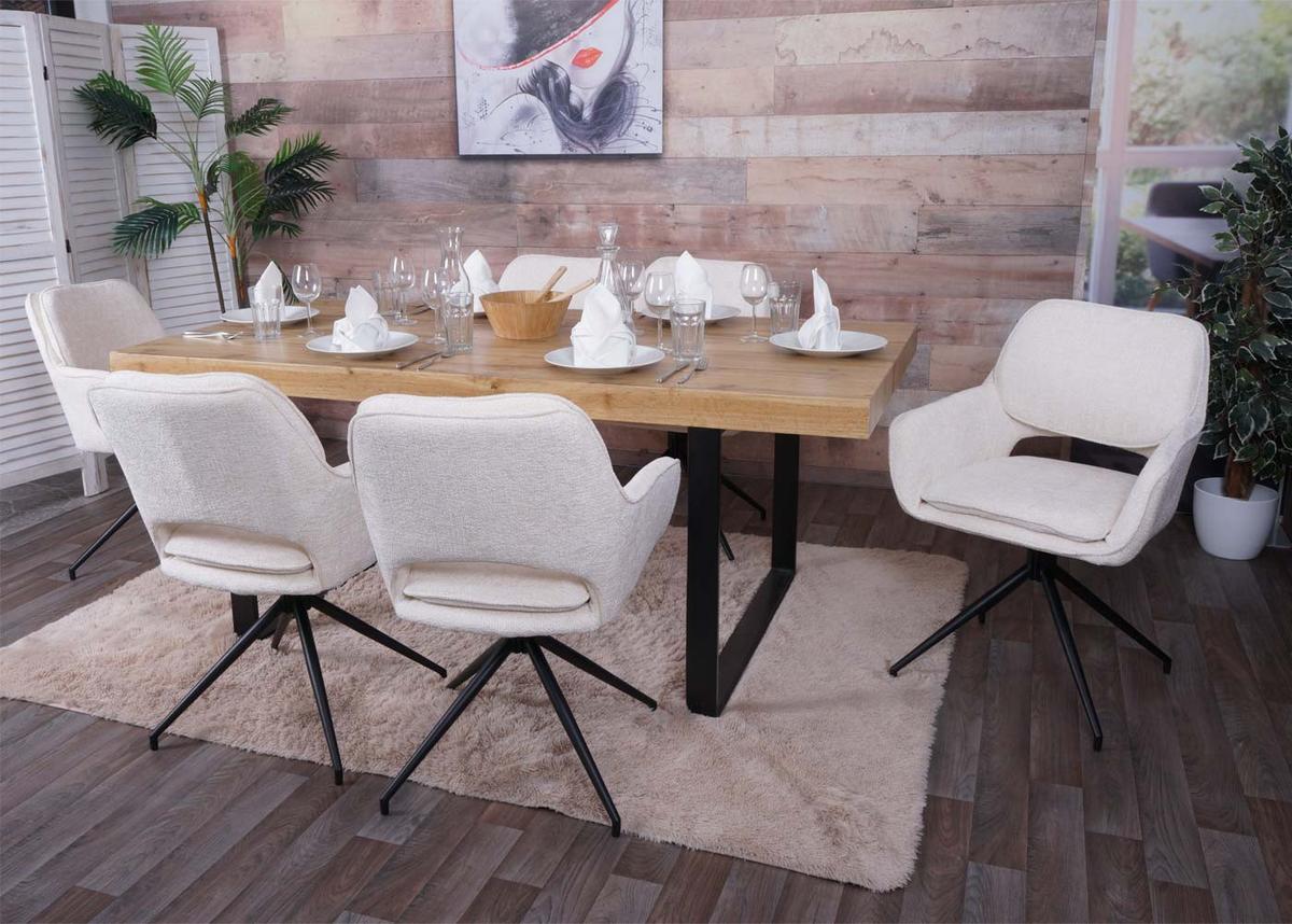 ESSZIMMERSTUHL Cremeweiß 2er-Set - Creme/Weiß, Textil (57/86/61cm) - MCW