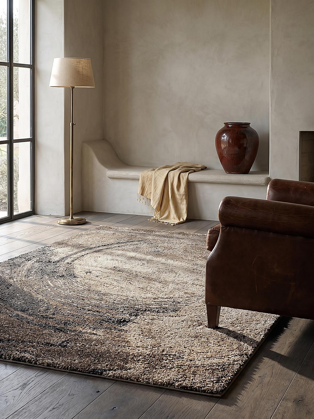 KURZFLORTEPPICH Vintage OGLIO Polypropylen Braun 120 x 170 cm - Braun, Textil (120/170cm) - KADIMA DESIGN