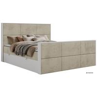 BOXBETT DELVIT DUO 140/200 - Beige Velvet - Topper Visco - H3 - Beige/Schwarz, Kunststoff/Textil (140/200cm) - MKS