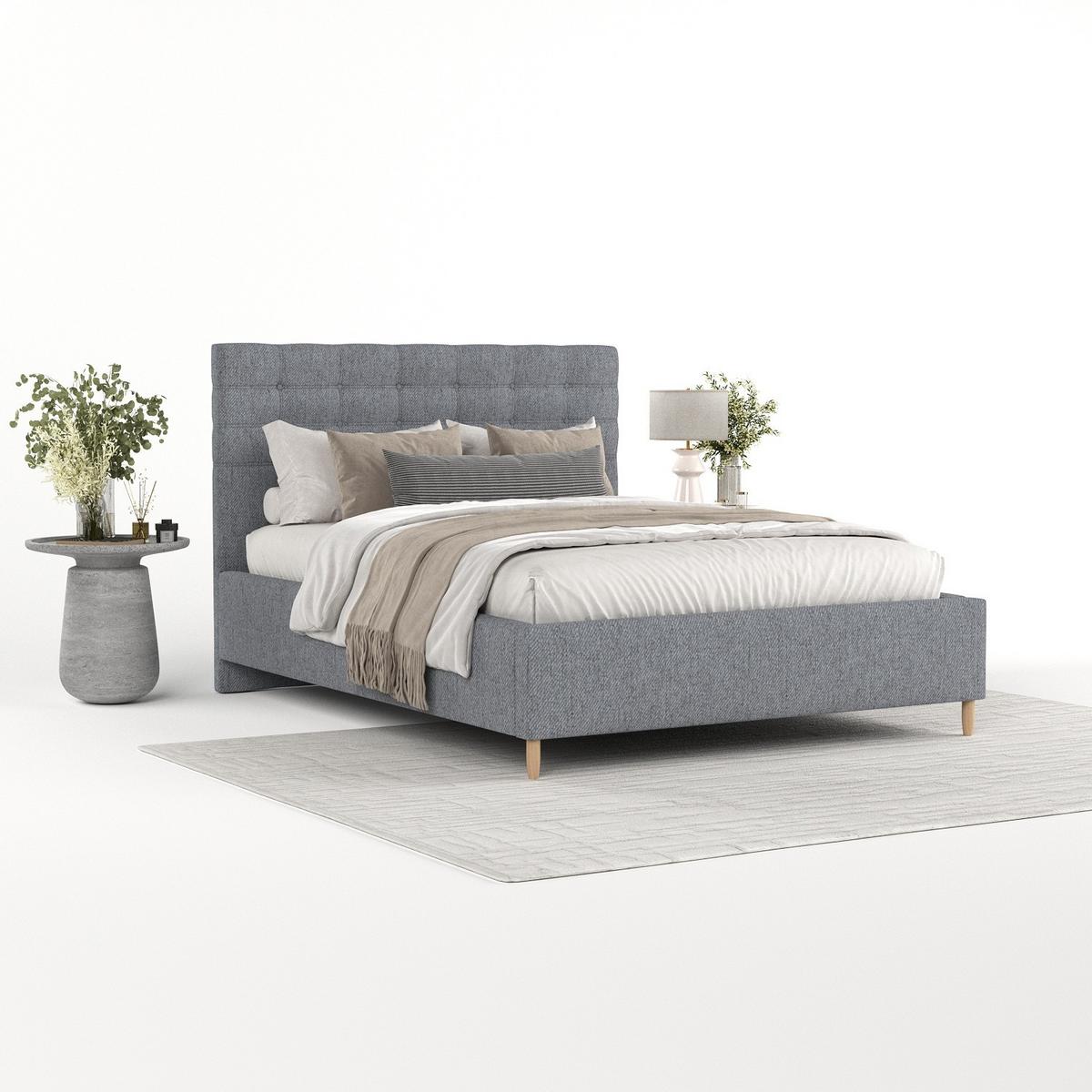 POLSTERBETT Soma 120/200 cm Grau im Neve Stoff - Naturfarben/Grau, Holz/Holzwerkstoff (120/200cm) - AltaBeds