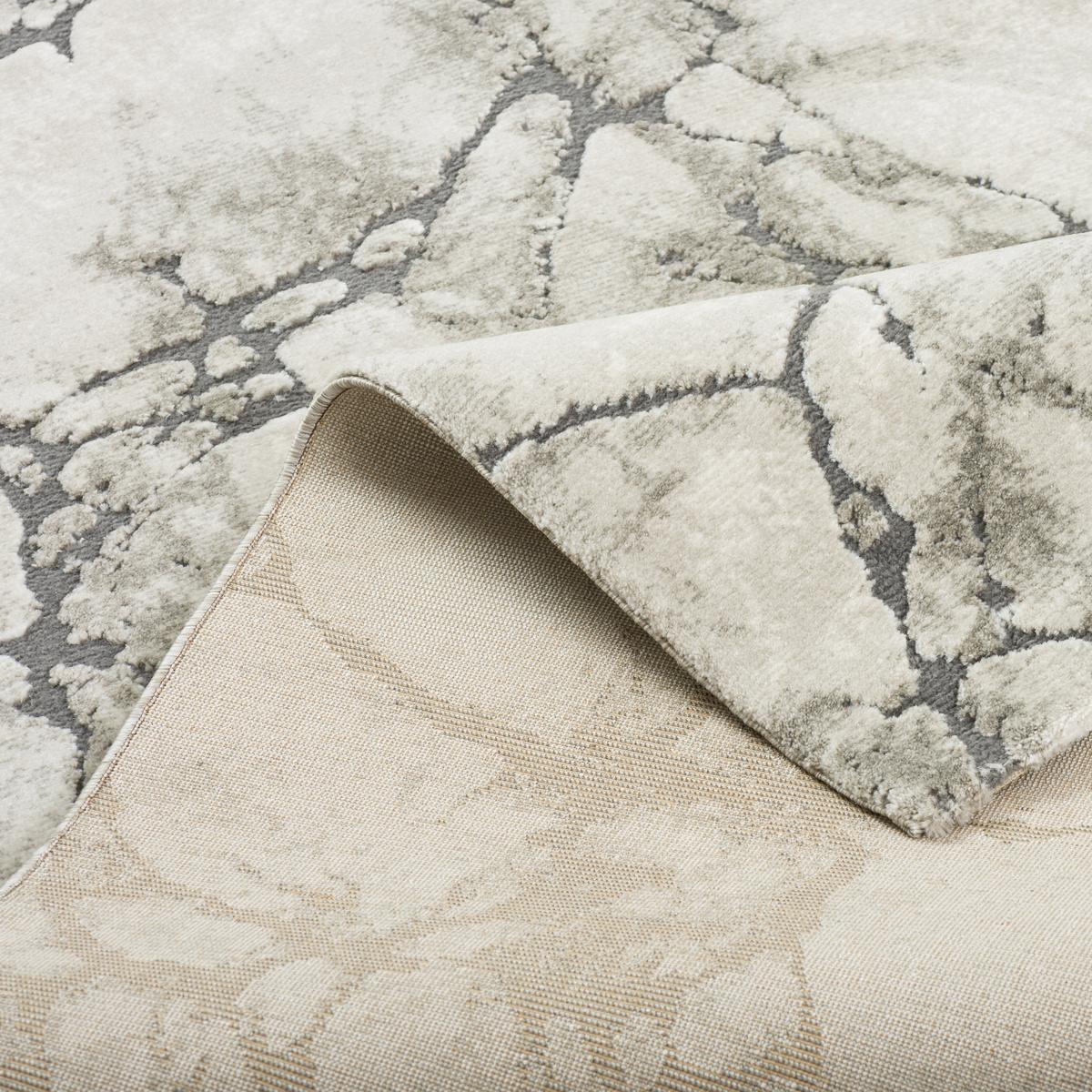 VENEZIA LUXUS DESIGNER TEPPICH MARMOR OPITK - Grau, Textil (120/170cm) - Pergamon