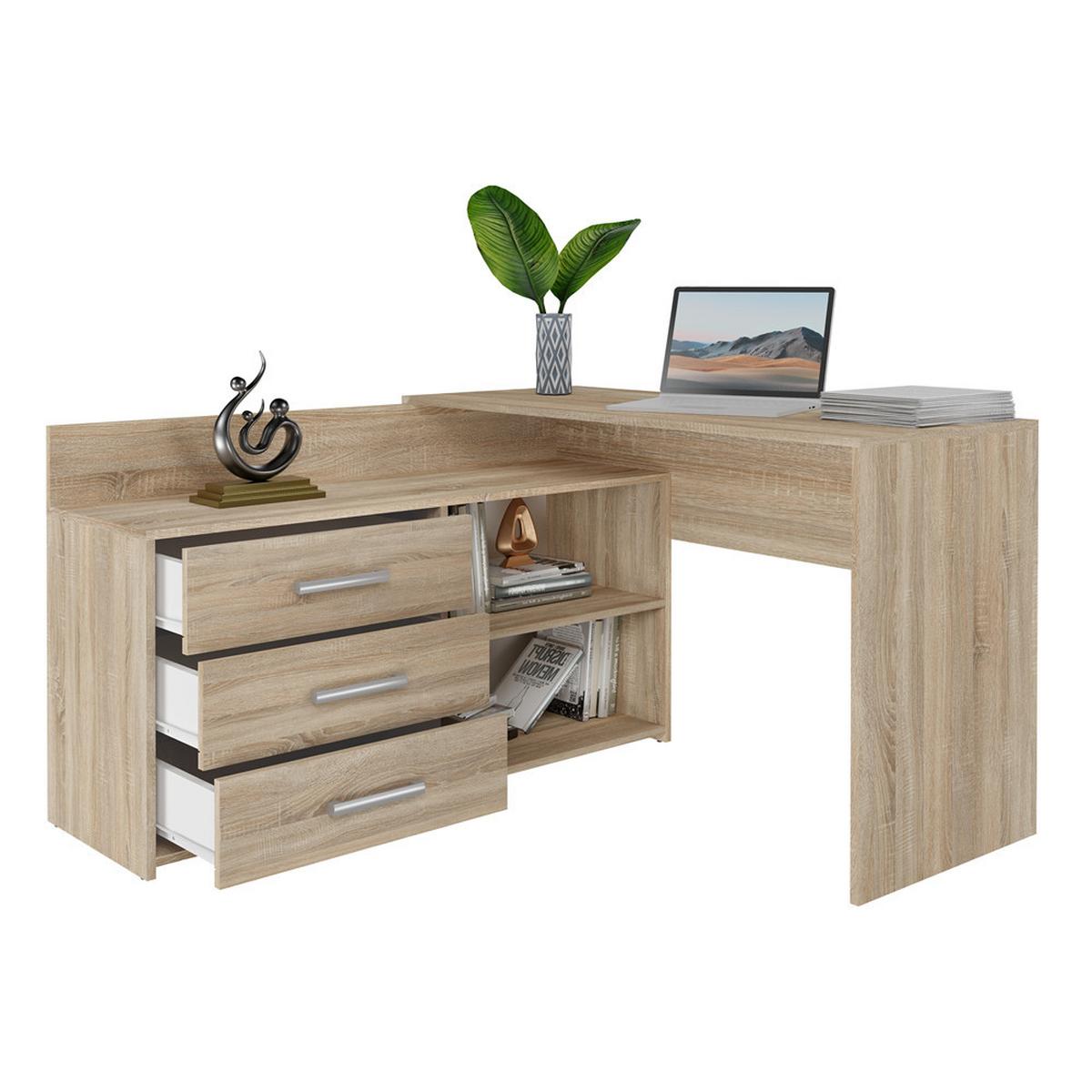 SCHREIBTISCH Eiche Sonoma 120/76/50 - Sonoma Eiche, Holzwerkstoff (124/85/76cm) - RAUMHIRSCH FURNITURE