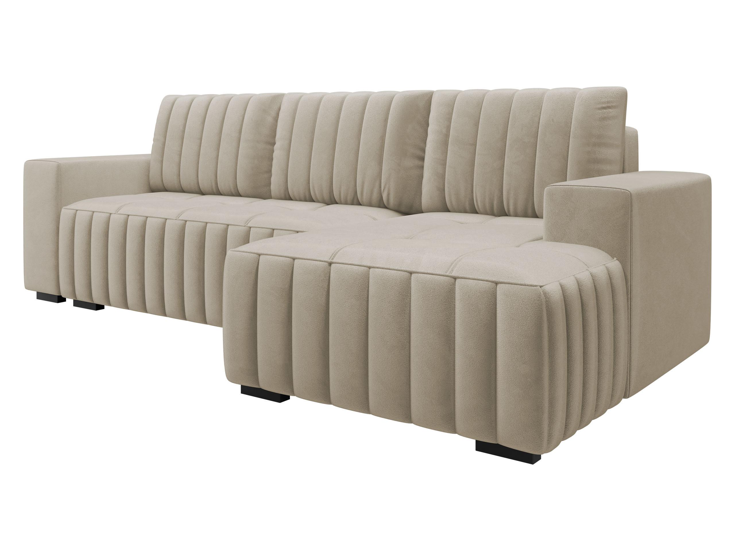 ECKSOFA Hugo, Seite: Rechts - Beige/Dunkelbraun, Holz/Textil (240/140cm)
