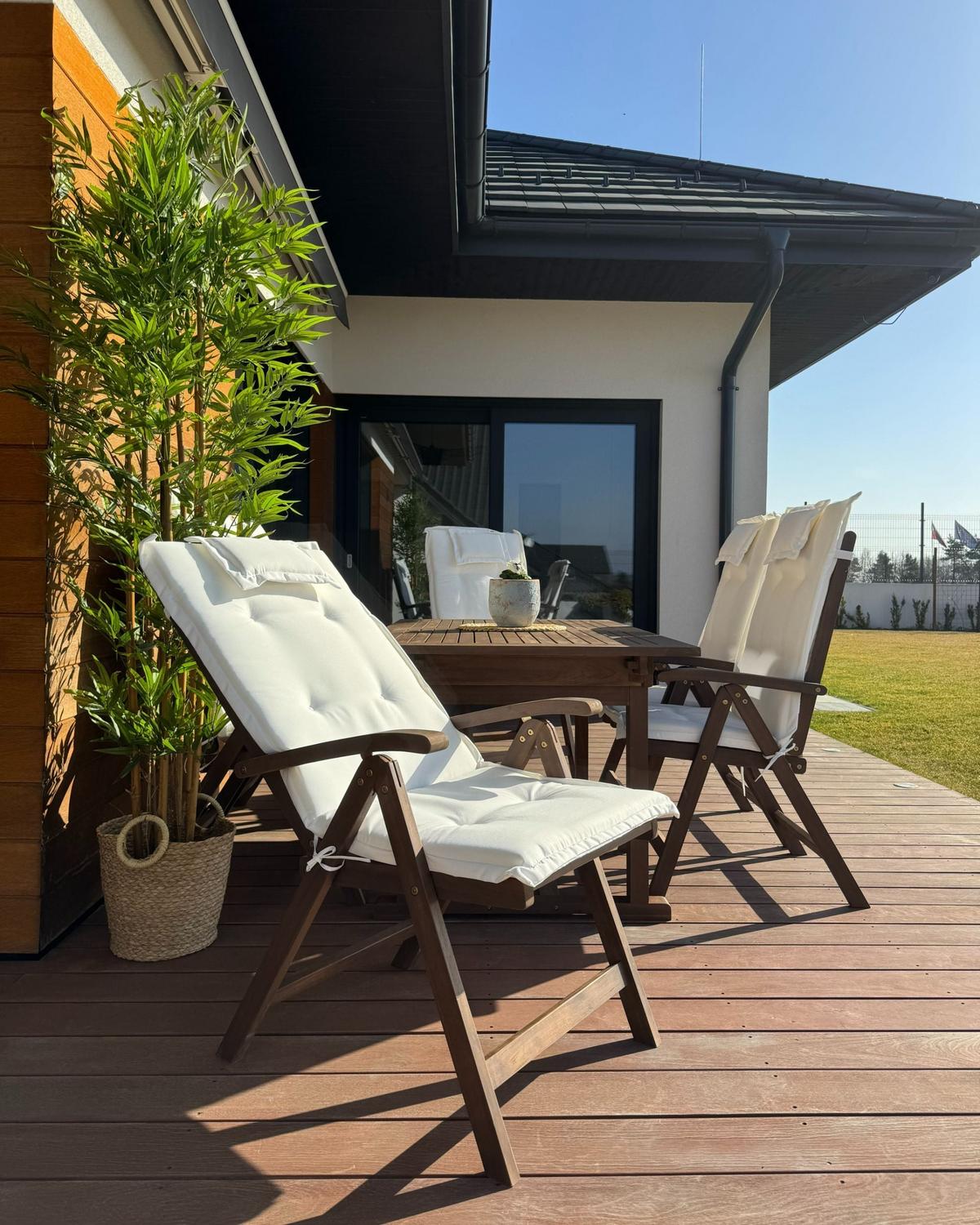 KUNSTPFLANZE im Blumentopf 220 cm Grün/Heller Holzfarbton Bamboo - Hellbraun/Grün, Kunststoff (220cm) - Beliani