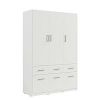 DREHTÜRENSCHRANK RYGEN 135,6/197,5/53,3cm 3-türig Weiß - Weiß, Holzwerkstoff (135.6/197.5/53.3cm) - MASSENO