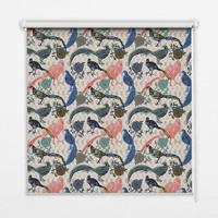 INNENROLLO - Fensterrollo - Rollo - 90x180 cm - Bunte Pfauen - Blau, Kunststoff (90/180/0.5cm) - TULUP