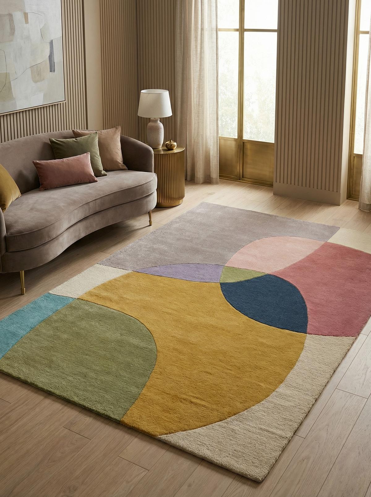 WOLLTEPPICH AIRE, abstrakt, aus Wolle, Bunt, 120 x 170 cm - Multicolor, Textil (170/120cm) - KADIMA DESIGN