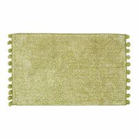 BADEMATTE Pompons 50/80 cm, Baumwolle - Grün, Textil (50/80cm) - Homescapes
