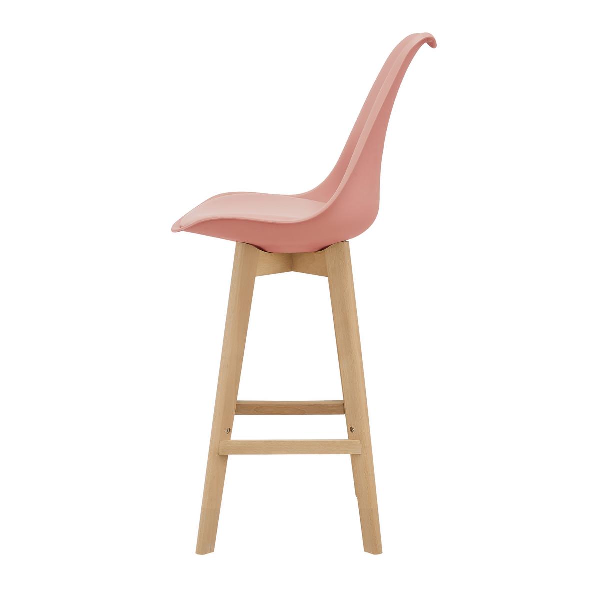 BARSTUHL Lublin 2er-Set - Rosa, Holz (48/105/58cm) - [en.casa]