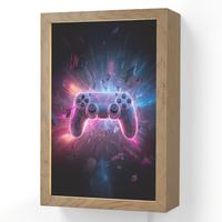 WANDLEUCHTE Controller - Neon - Explosion - Abstrakt 20x30 cm - Violett, Holzwerkstoff (20/30/8cm) - OnlyWow