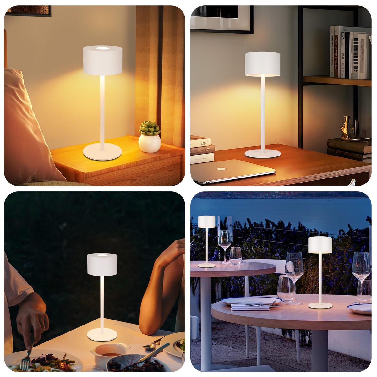 TISCHLAMPE Lagunory 9/9/25 cm - Weiß, Kunststoff/Metall (9/9/25cm) - ZMH