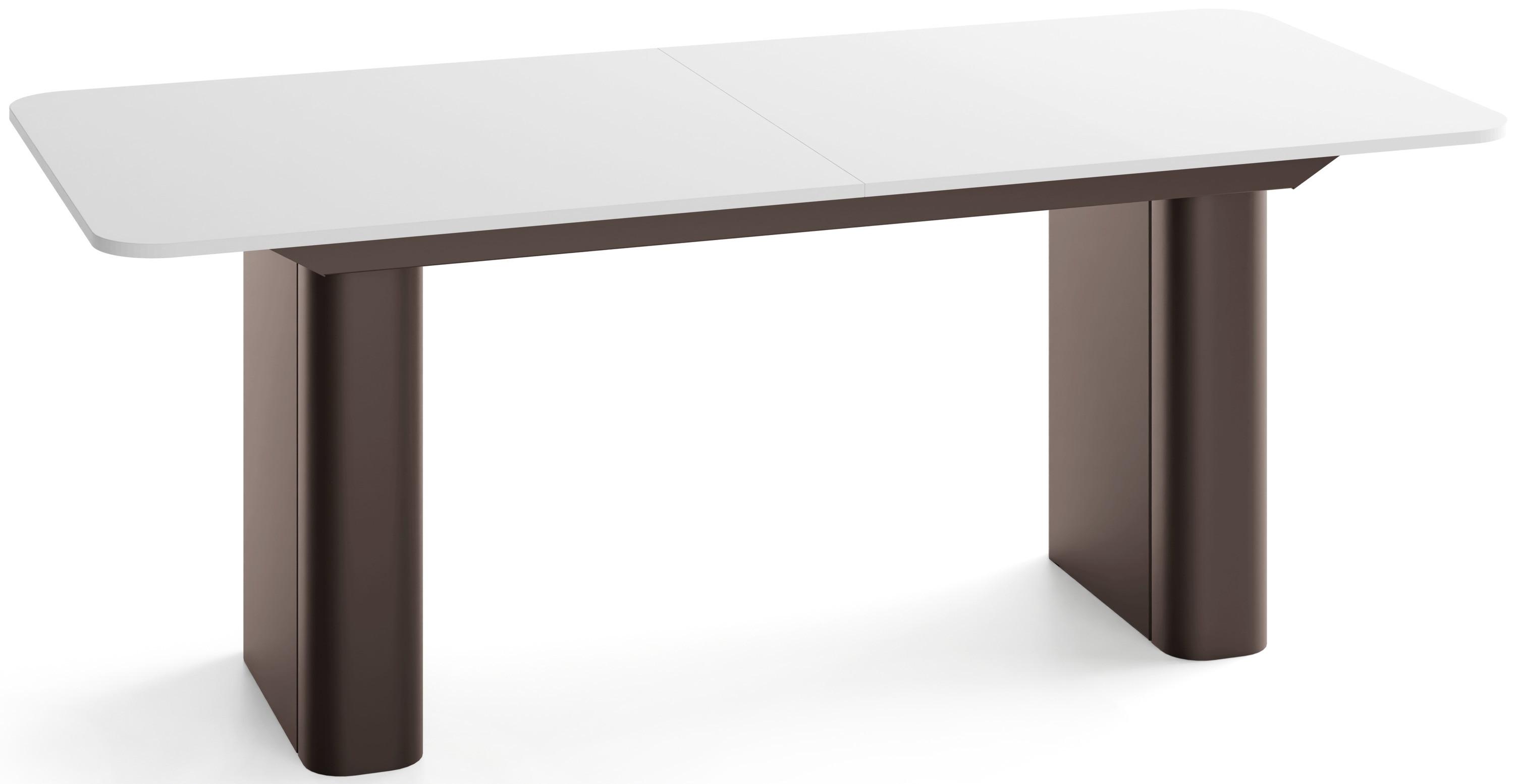 ESSTISCH Riven rechteckig ausziehbar verlängerbar mit Butterfly-Auszug, Weiß 200-296/90/76 cm - Weiß/Braun, Holzwerkstoff/Metall (90/296/76cm) - WFL GROUP