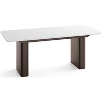 ESSTISCH Riven rechteckig ausziehbar verlängerbar mit Butterfly-Auszug, Weiß 200-296/90/76 cm - Weiß/Braun, Holzwerkstoff/Metall (90/296/76cm) - WFL GROUP