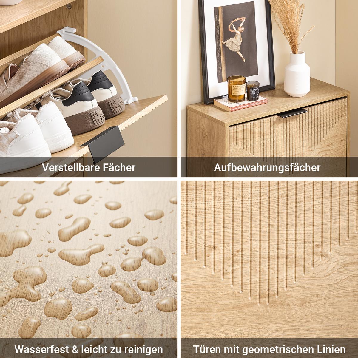 SCHUHSCHRANK Schmal Natur - Naturfarben, Holzwerkstoff (60/83/24cm) - SoBuy