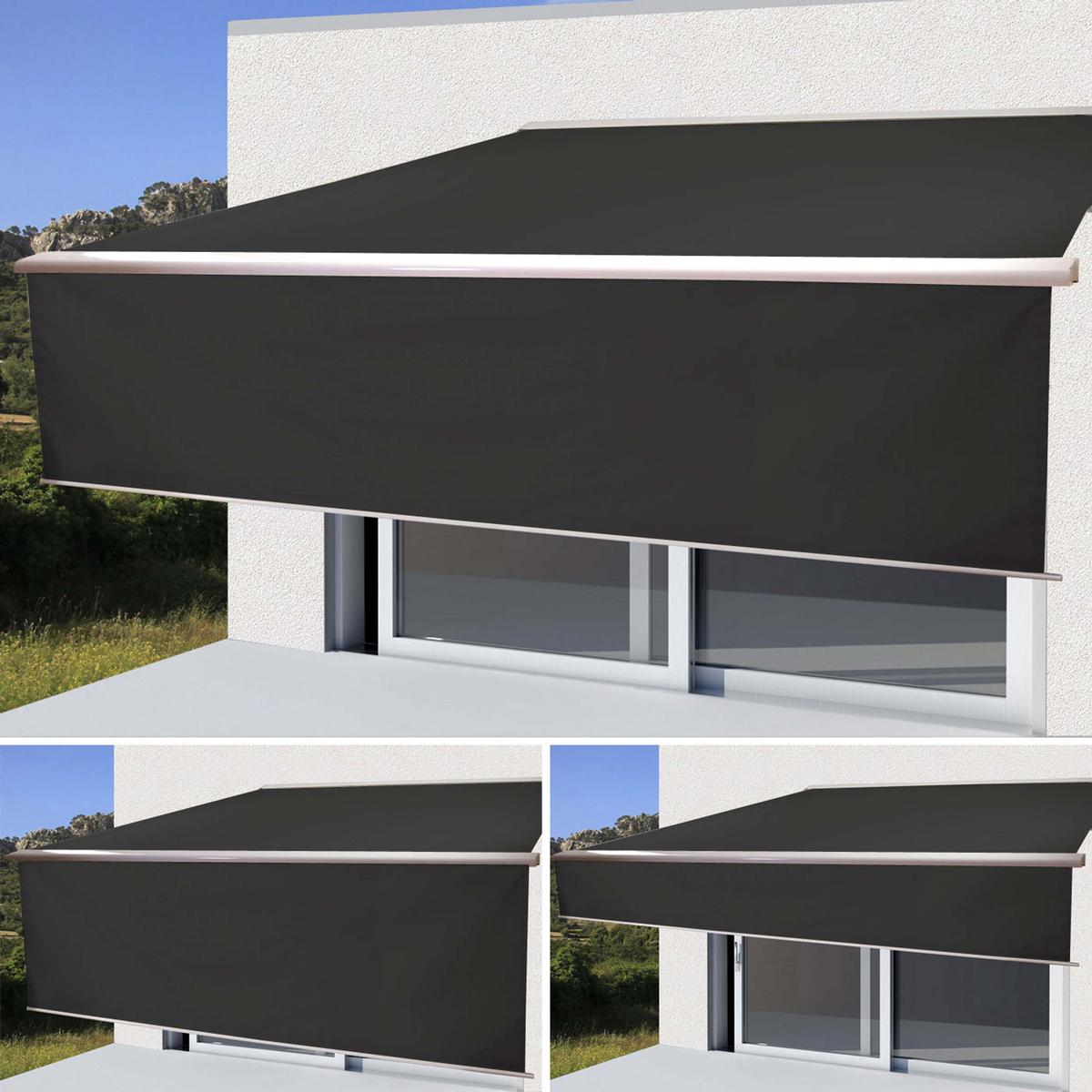 KASSETTEN-MARKISE VOLANT AUSFAHRBAR Anthrazit - Anthrazit, Textil (500/15/300cm) - MCW