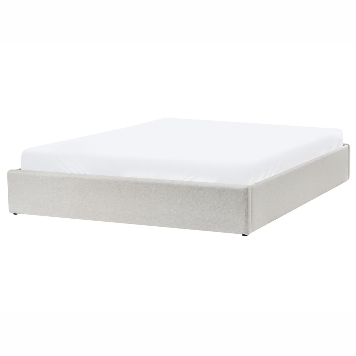 BETT mit Stauraum 180/200 cm Hellbeige Dinan - Beige, Textil (180/200cm) - Beliani