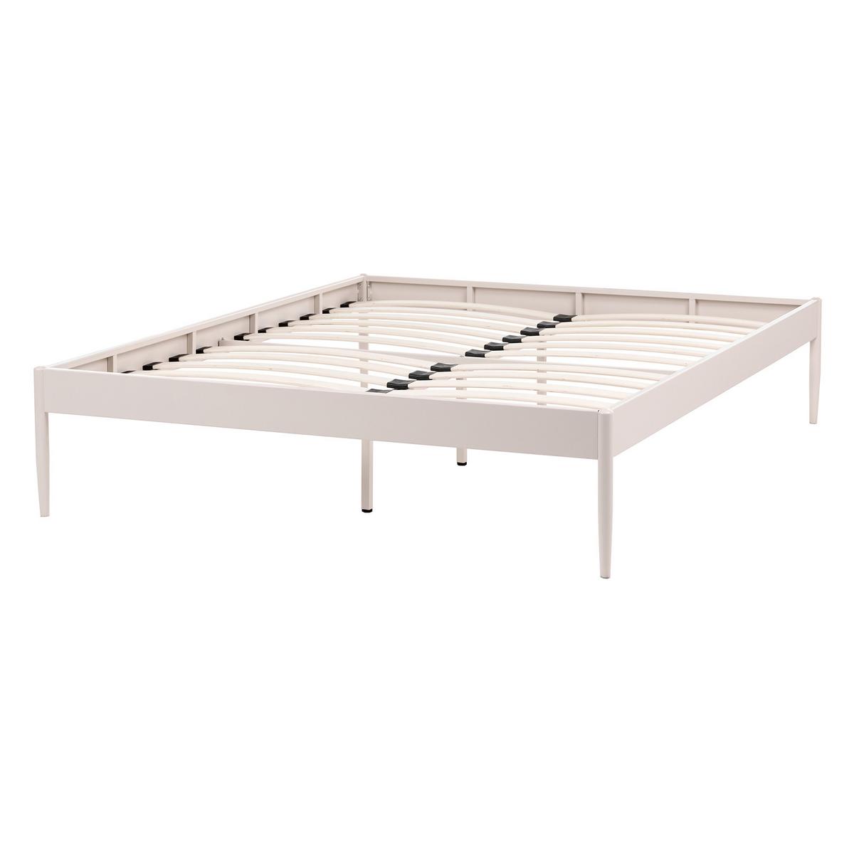 BETT mit Lattenrost 140/200 Stahl Hellbeige Vaurs - Beige, Metall (140/200cm) - Beliani