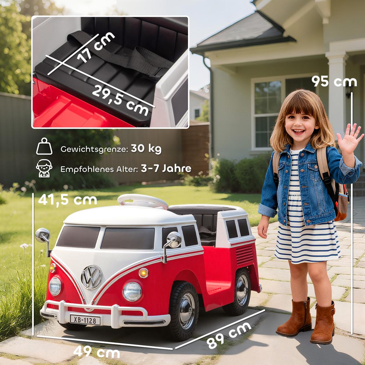 KINDER Elektroauto, 12V Kinderfahrzeug mit MP3 Doppelmotor Hupe LED Sanftanlauf - Rot, Metall (89/49/41.5cm) - AIYAPLAY