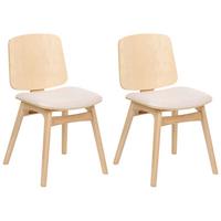 ESSZIMMERSTUHL 2er-Set Holz Hellbraun/Hellbeige Charleston - Beige, Textil (45/78/51cm) - Beliani