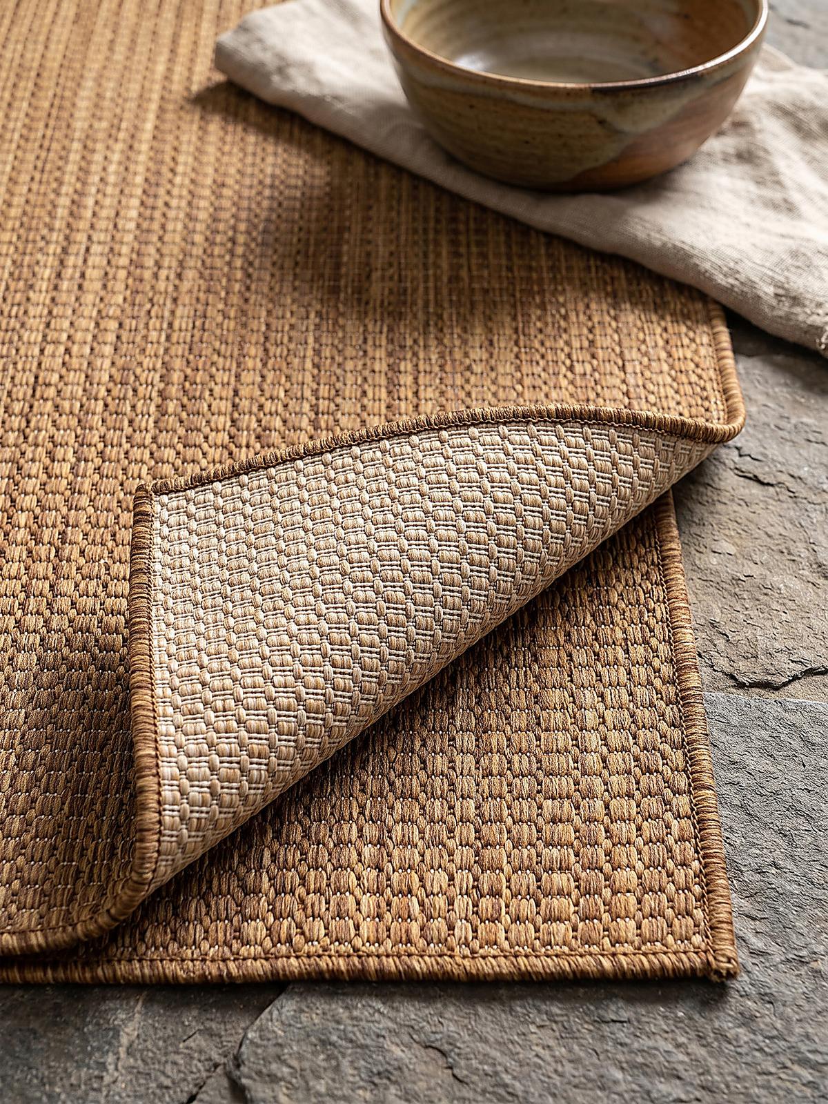 TEPPICH Flachgewebe, Outdoor, Fußbodenheizung-geeignet, VIGOLENO in Ockerbraun, 280 x 370 cm - Braun, Textil (280/370cm) - KADIMA DESIGN