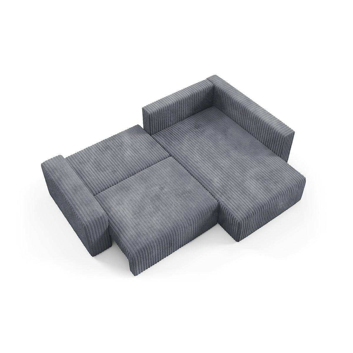 ECKSOFA Angela 4 Sitzplätze Dunkelgrau - Grau, Holz (245/182cm) - Petits-meubles
