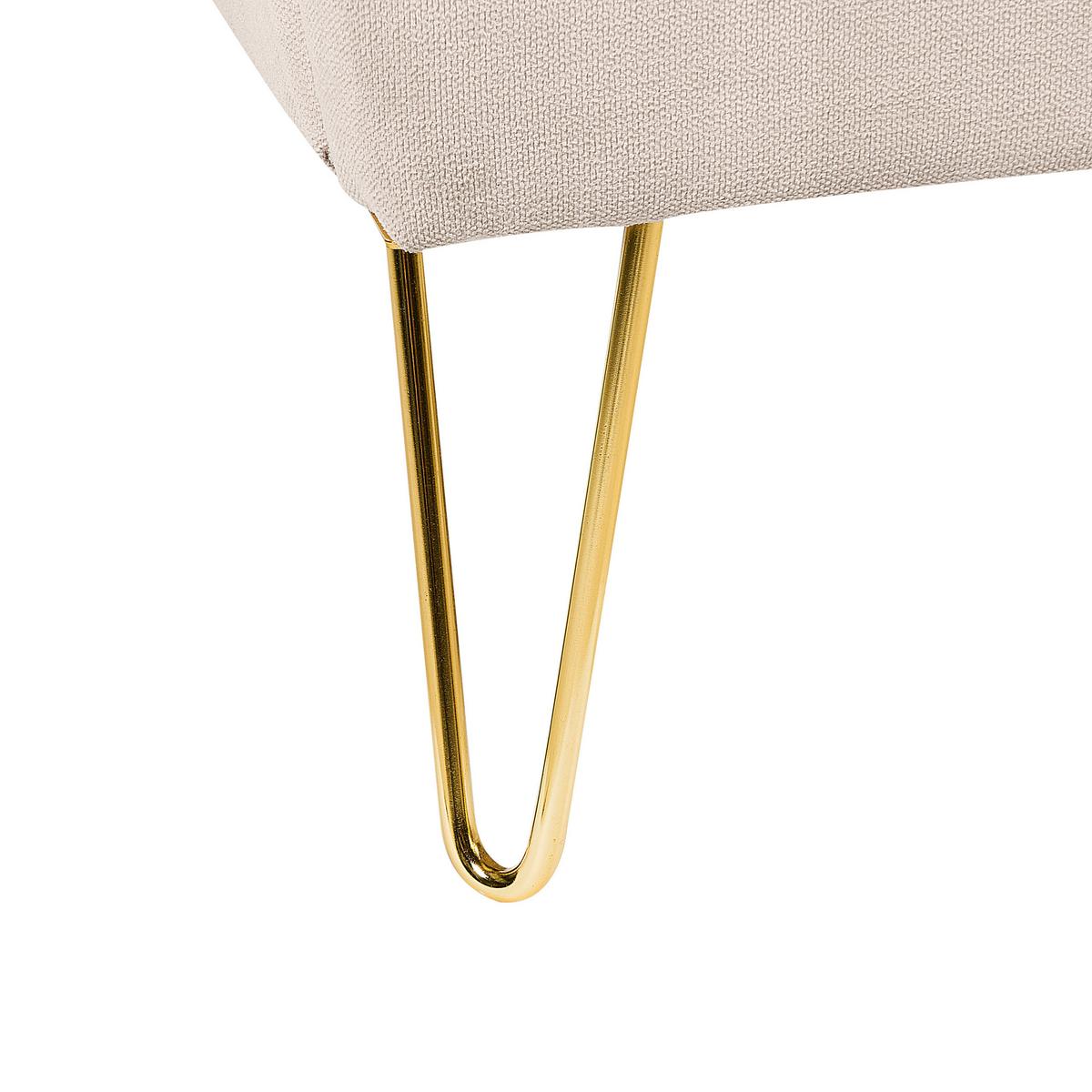 POLSTERBETT 180/200cm Helles Beige Ambillou - Beige, Textil (180/200cm) - Beliani