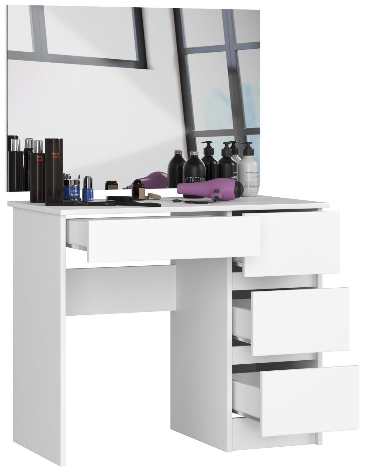 SCHMINKTISCH mit Spiegel - Weiß, Holzwerkstoff (90/142/50cm) - RAUMHIRSCH FURNITURE