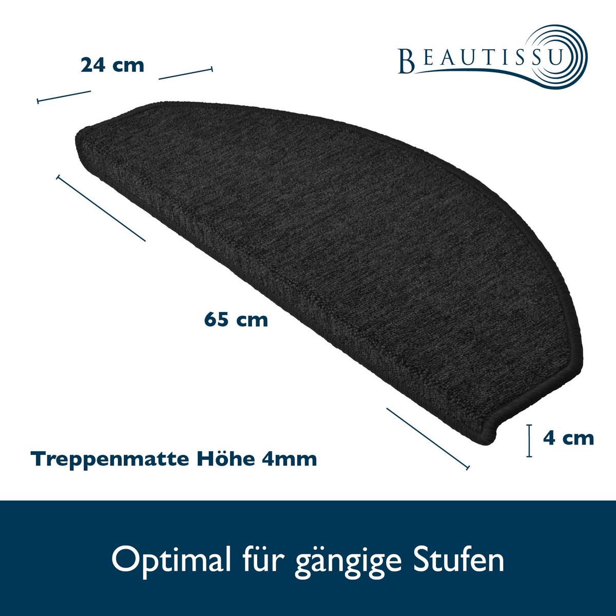 STUFENMATTE ProStair 65/28 cm Anthrazit 15tlg - Anthrazit, Textil (65/25/1cm) - Beautissu 