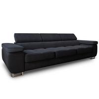 BETTSOFA MOSINE Schwarz Kordstoff mit Schlaffunktion - Anthrazit, Textil (281/87/98cm) - MASSENO