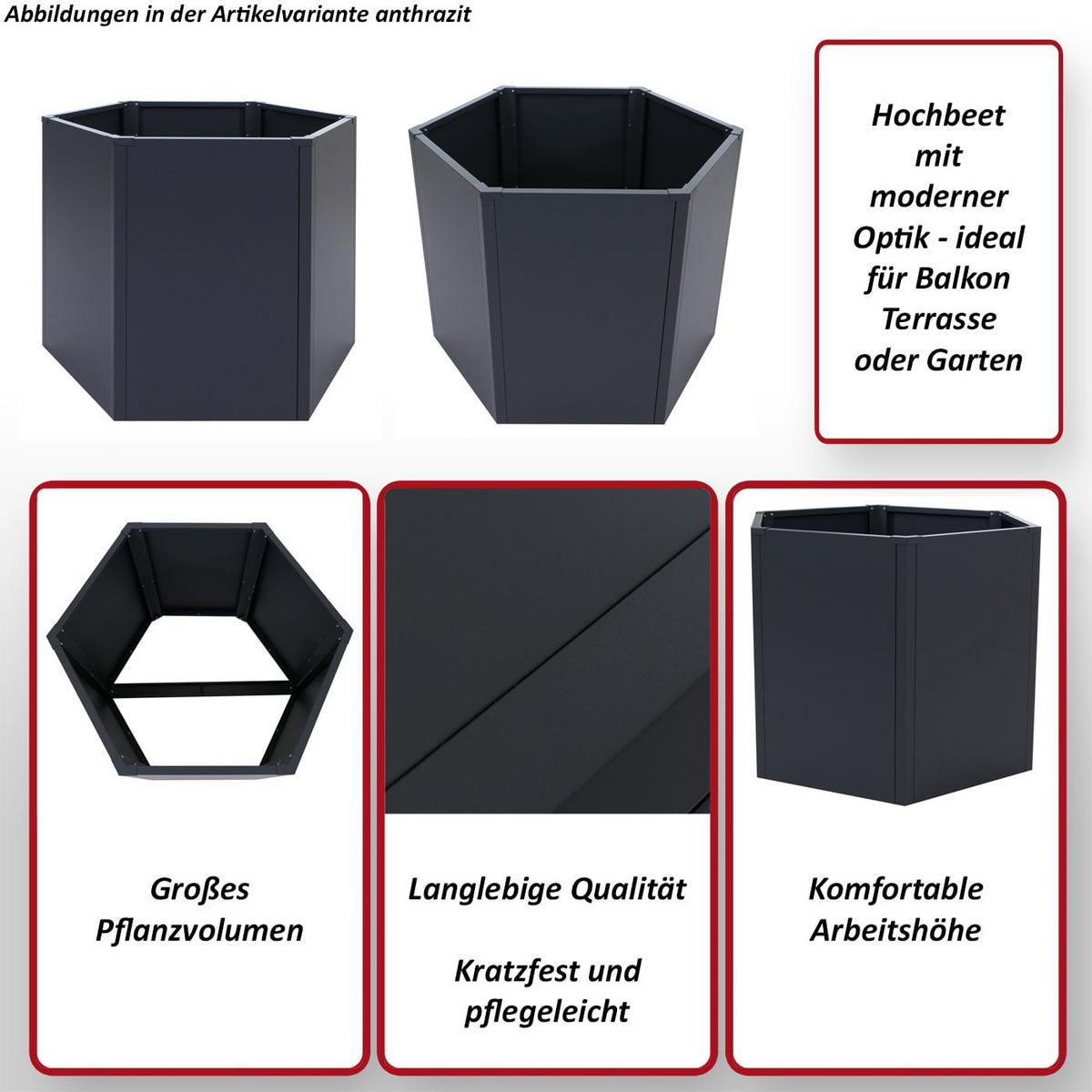HOCHBEET Anthrazit - Anthrazit, Metall (100/77/88cm) - MCW