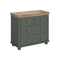 KOMMODE Martin Grün und Holz - Grün, Holzwerkstoff (90/80.5/42cm) - Petits-meubles