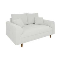 2-SITZER-SOFA Henrik Weiß Boucle - Weiß/Braun, Holz/Textil (150/81/93cm) - S-Style Möbel