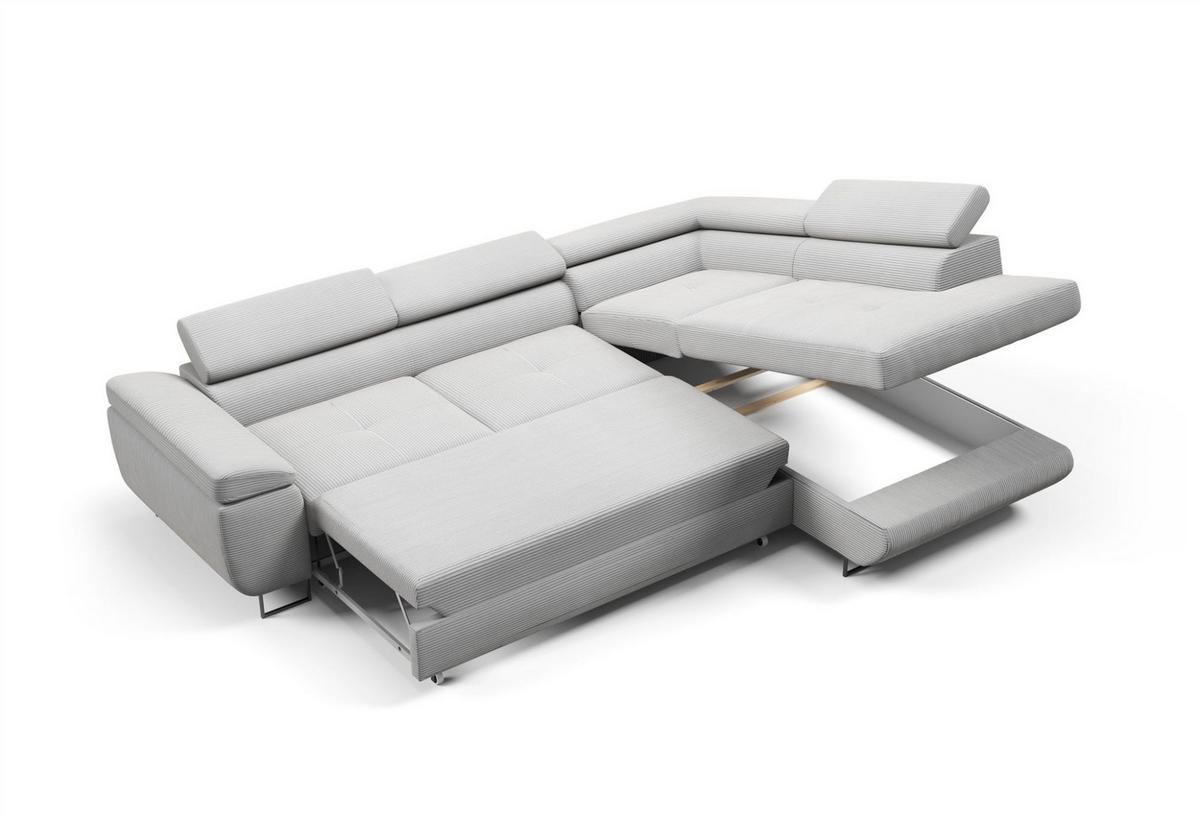 ECKSOFA Declan Mit Schlaffunktion - Grün, Holzwerkstoff/Textil (277/203cm) - Fun Möbel