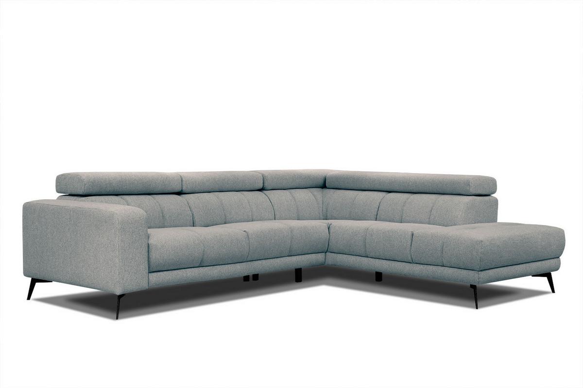 ECKSOFA MORELLO 5-Sitzer, mintgrün - Schwarz/Mintgrün, Holzwerkstoff/Textil (287/228cm) - Wozimo